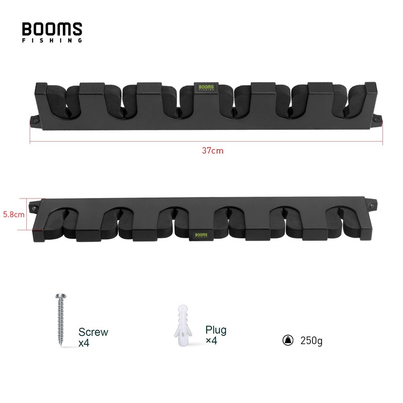 Booms Fishing WV5 Rod Stand Wall Mount Rod Holder Space