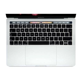 WYGCH English Language Silicone Keyboard Cover for MacBook Pro 13 15 inch 2019 2018 2017 and 2016 with Touch Bar and Touch ID Model: A2159 A1989 A1706 / A1990 A1707, European Version