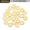 sourcing map M3 Flat Washer, 120 Pcs Brass Ring Flat