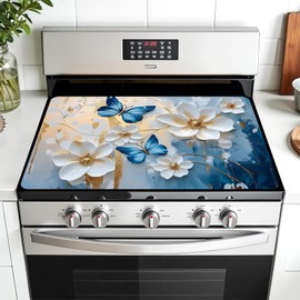 AOHMPT Multi-Design Silicone Stove Cover, Stove Top Covers for Glass/Electric Stoves - 3-in-1 Heat-Resistant Protector Mat, Non-Slip Drying Rack 28"x20"