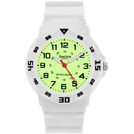 SOCICO Children Analog Watch for Boys Girls Waterproof Time Teaching Watch with Soft Band,Learning Time Wrist Watches Easy to Read Christmas Gifts for Kids Ages 3-12 Great Gifts