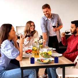 Set of 4 2x3 Inch Navy Blue Pillar Candles, Dripless Unscented Colored Cylinder Candles for Home Dinner Party Decoration - 24 Hours Burn Time