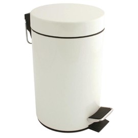 Bolero White Pedal Bin in Stainless Steel with Removal Inner Bucket 3L