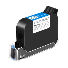 LXJCODEM Original 42ml Ink Cartridge, LT2300 Quick-Dry Ink Cartridge for 12.7mm/0.5 Inch Handheld Inkjet Printer EM005s to Print on Plastic, Metal, Cardboard, Fabric, and Wood (Black)