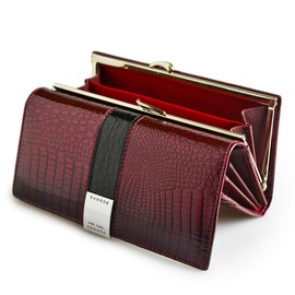 GHUHUALX Women's Wallet Long Leather Purse Credit Card Ladies Casual Wallet Fashion Clutch