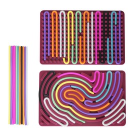 Silicone Sensory Fidget Toys Sensory Activity Board For Stress Anxiety Calm Down Travel Airplane Essentials Toys:_Rectangular Burgundy