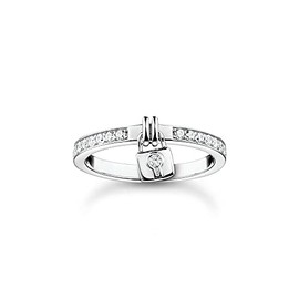 THOMAS SABO TR2371-051-14 Women's Ring Lock White Stones 925 Sterling Silver, Sterling Silver, Cubic Zirconia
