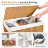 WOWLIVE Laundry Hamper with Wheels, 160L Handwoven Rolling Laundry Basket