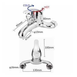 XYBSDBTNR Zinc Alloy Basin Faucets Chrome Wall Mounted Hot Cold Water Dual Spout Mixer Tap Faucet Bath Shower Basin