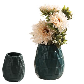 Vase Decorative Unbreakable Plastic Vases for Flowers Tall Modern Flower Vase for Living Room Office Desktop Wedding Decoration (Navy blue)