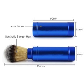 Walfront Shaving Brush, Men Portable Beard Brush Travel Facial Foaming Shaving Brush Grooming Tool Aluminum + Brush Hair Material, Bathroom Supplies