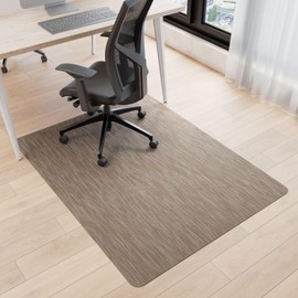Office Chair Mat for Hardwood Floor, 53" x 45" Desk Computer Chair Mats for Hard Wood, Anti-Slip Easy Glide Rolling Floor Protector Mat, Dark Brown