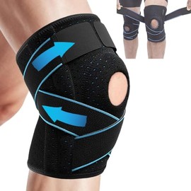 Protector de Rodillera, Rodilleras de Soporte Ajustable Soporte de Rodilla para Deportes, Rodilleras Gym para Correr, Deporte, Levantamiento de Pesas, Entrenamiento, Fútbol (2 Piezas)
