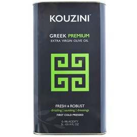 Kouzini Greek Premium Extra Virgin Olive Oil, 3 Liter Tin, Cold Pressed, Single Origin, Rich Flavor & Aroma