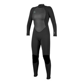 O'Neill Women's Reactor-2 3:2mm Back Zip Full Wetsuit, Lightweight Warmth and Flexibility for All Water Activities, Black/Black, 8S