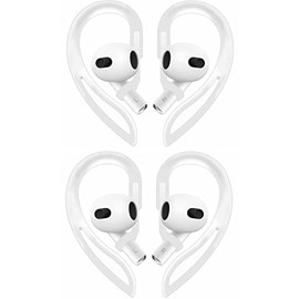 Rqker Sport Ear Hooks Compatible with AirPods 3 2021, 1 Pairs Anti Slip Anti Lost Soft Silicone Earhook Ear Loop Compatible with AirPods 3, 1 Pairs, White