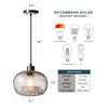 CASAMOTION Pendant Lighting Handblown Glass Drop Ceiling Lights, Modern Rustic