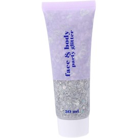 GALPADA Gel Purpurina para Cuerpo de 50ml Color Plata, Gel Brillante Fácil de Usar para Maquillaje Corporal y Efectos Decorativos en Maquillaje
