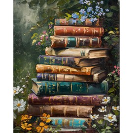 YarnWhimsy Books Paint by Numbers for Adults,Book Paint by Numbers Kits for Beginner,DIY Acrylic Paint by Number on Canvas for Home Wall Decor(16x20inch)