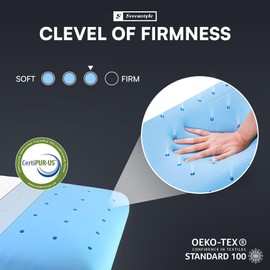 S Serenstyle Pillows, Hotel Collection Bed Pillows, 100% Memory Foam Pillows, Hypoallergenic Orthopedic Sleep Pillow, Soft and Washable Cover, Medium Firmness, Blue Standard Size (23.6x15.8x4.7 inch)