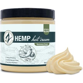 Zatural Hemp Hot Cream Massage Joints and Muscles and Body Wraps Essential Oil Blend, Aloe, Hemp, and More (8oz jar)