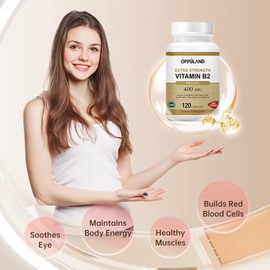 Oppuland - Riboflavin Vitamin B2 Supplement - B-2 Vitamin - Boosts Energy Metabolism & Cellular Function - Daily Nutritional Supplements for Men & Women - 400 mg Capsules - 120 Counts