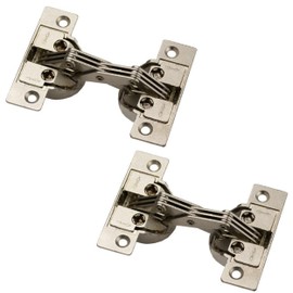 Gedotec Mitre hinge 3D furniture hinge for screwing, GS 45, pack of 2, door hinge for 45° mitre, opening angle 135°, nickel-plated steel, flap hinge for cabinet doors and furniture doors
