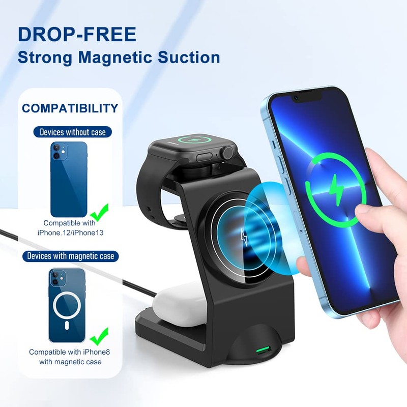 3 in 1 Charging Station for Phone 12 Top Watch