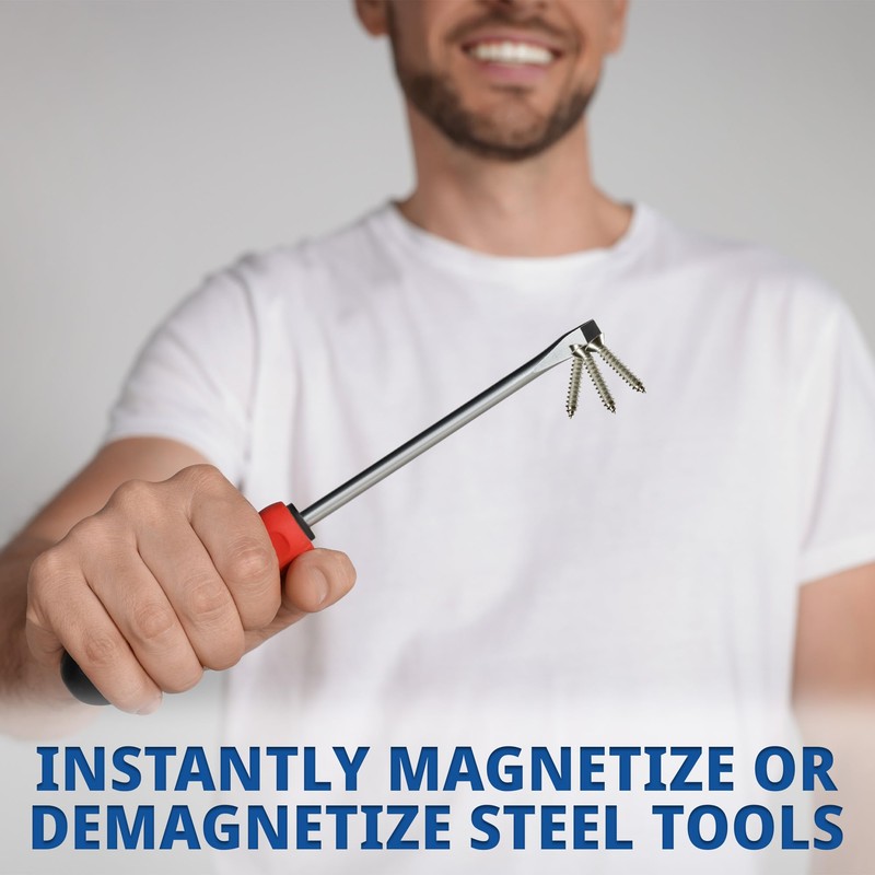 MeasuPro Demagnetizer and Magnetizer - Yellow - for Screwdrivers Tips,