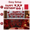 Red Birthday Balloon Set with Heart Foil Balloon - Romantic