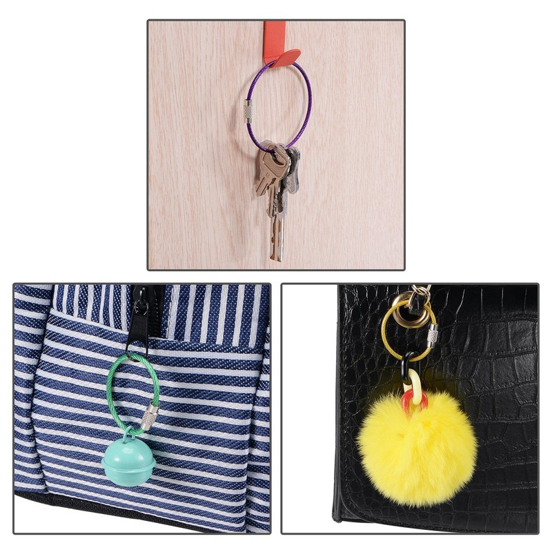 uxcell Wire Keychain 300mm Length Key Ring Loop Cable for