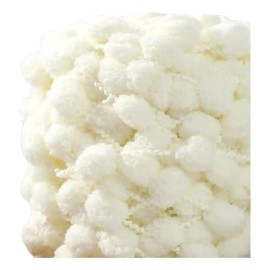 4 Rollos De Pompón De Hilo Grueso De Poliéster De Blanco