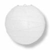 Quasimoon 10" White Round Paper Lantern, Crisscross Ribbing, Hanging Decorati...