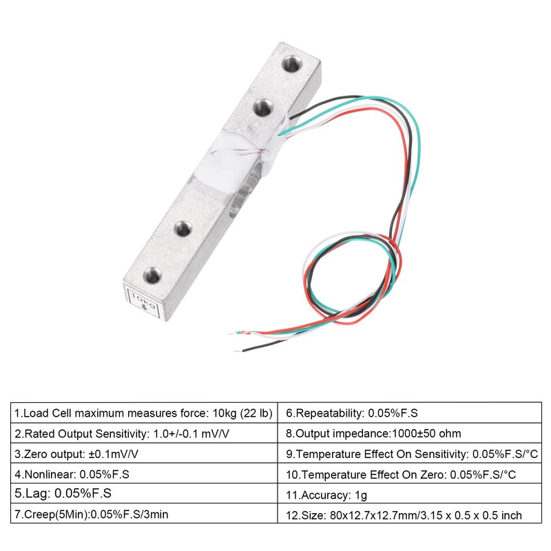 sourcing map Digital Load Cell Weight Sensor 10KG + HX711