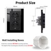 JIMEIDA Glass Socket Single Black, Protective Contact Wall Socket, Tempered