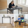 GARLLEN Folding Camping Table Max 27.5", 3-Height Adjustable Portable Camping