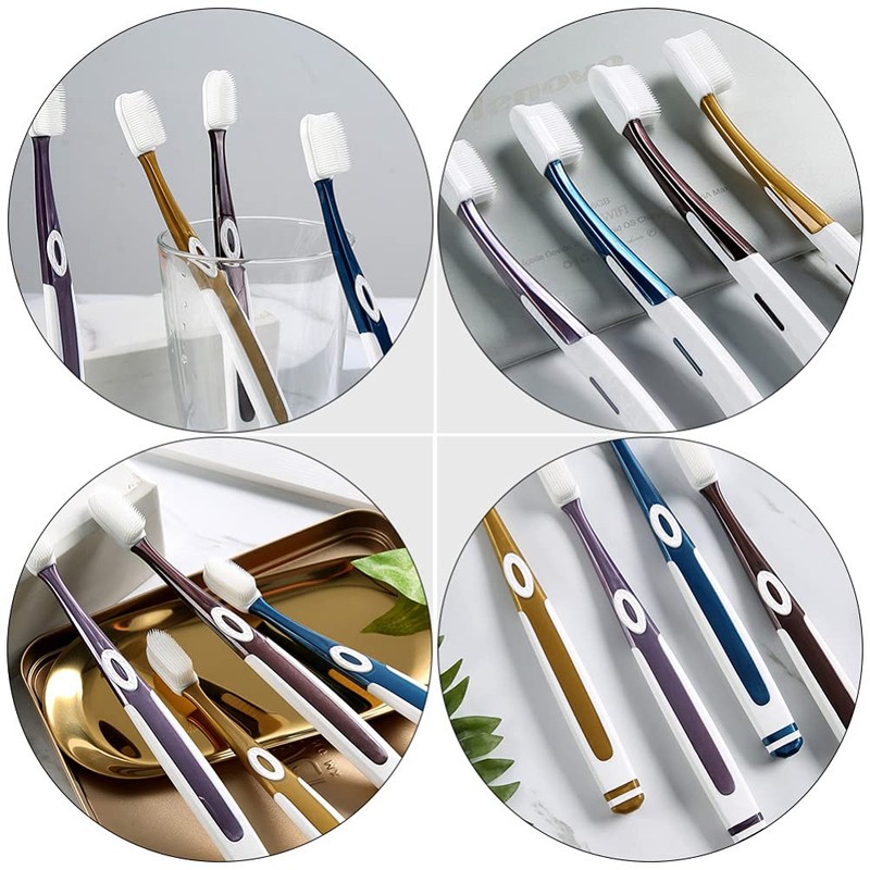 Healifty 4Pcs Silicone Toothbrushes Bristles Toothbrush Soft Toothbrush for Sensitive