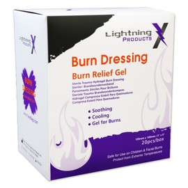 Ligntning X Products Lightning X Cooling Burn Relief Gel 4" x 4" Trauma Burn Dressing - Box of 20 pcs