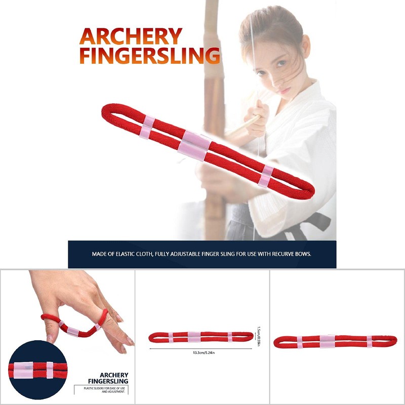 Finger Sling Bow Sling, Adjustable Archery Finger Sling Archery Sling