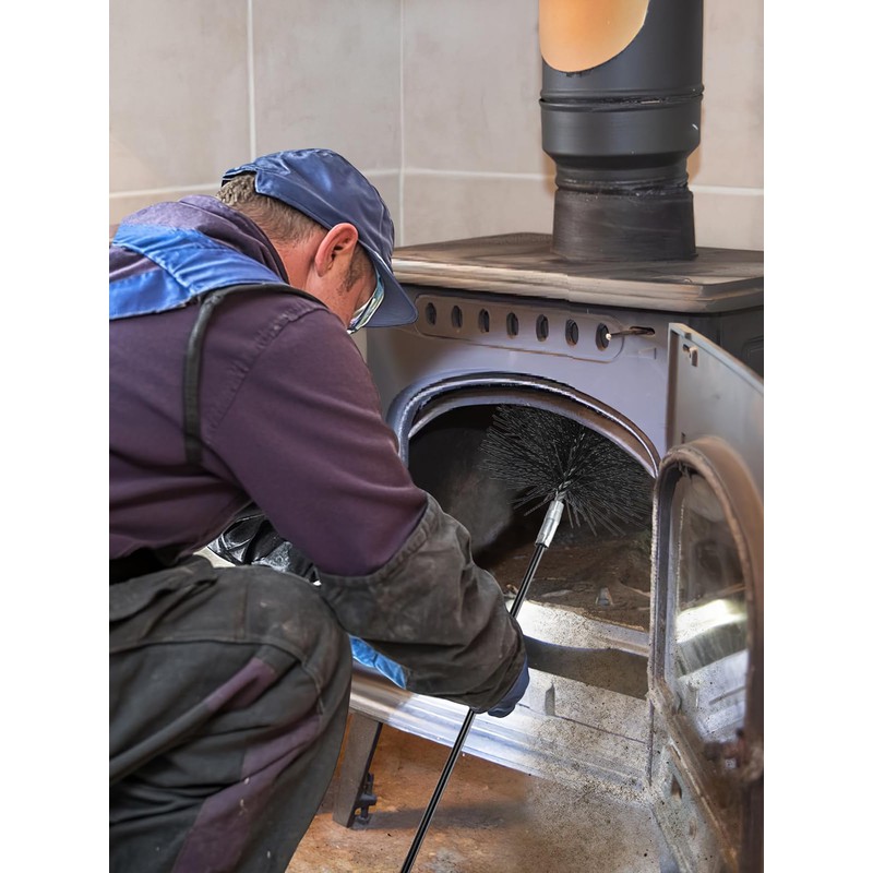 Chimney Cleaning Brush with Standard 1/4" NPT End Fitting -