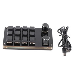 Red Switch Macro Keyboard Plug and Play Ergonomic Customized Knobs USB Mini Keypad for Desktop PC 12 Keys 2 Knobs