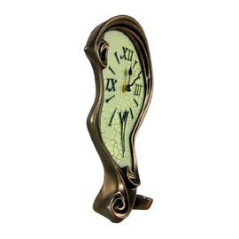 Things2Die4 Cool Bronze Finish Melted Mantel Clock Table Desk Dali