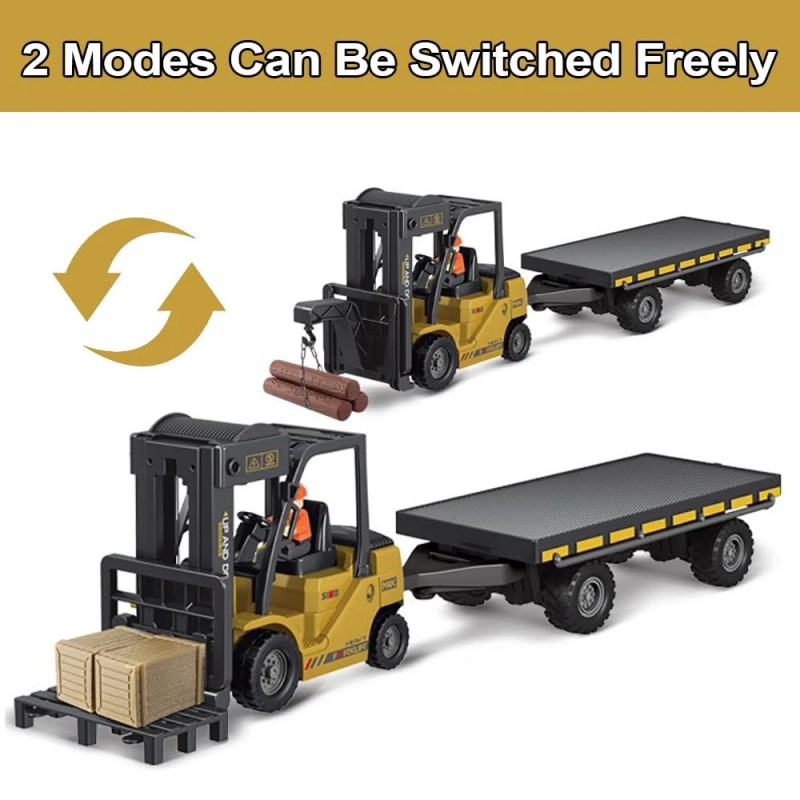 KNACKTOYZ Remote Control Forklift with Flatbed Truck, 11 Channel RC