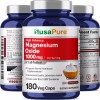NusaPure Magnesium Oxide 1,000mg Per Serving 180 Veggie Caps (Non-GMO