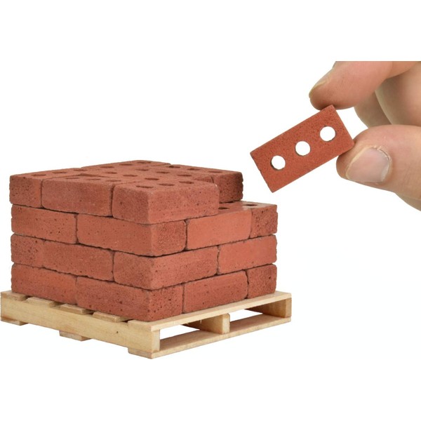 Acacia Grove Mini Red Bricks with Pallet, 1/6 Scale (32 Pack)