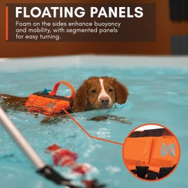 Non-stop dogwear Protector Life Jacket, Innovative Dog Life Jacket, Breathable Dog Swimming Vest with Ergonomic Design for Full Freedom of Movement, Black/Orange, Size 3