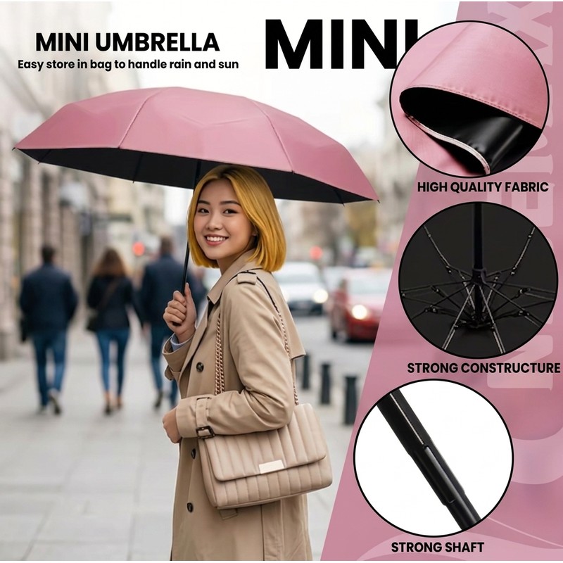 Mini UV Protection Umbrella for Sunny and Rainy Days –