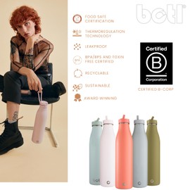 One Green Bottle New Evolution Collection Stainless Steel Bottle, Three Wall Isothermal Insulated Water Bottle, 1200ml Leakproof Bottle for Hot and Cold Drinks (Baby Coral)