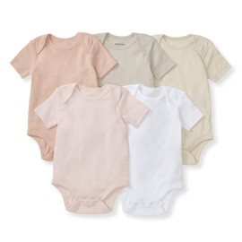 Burt's Bees Baby Infant Bodysuits, Organic Cotton Short and Long Sleeve, Size Preemie, Newborn to 12 Months - Pack of 5