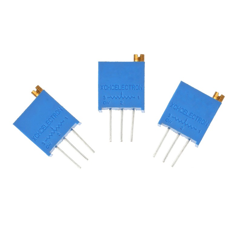 50pcs 3296W 100/200/500/1k/2k/5k/10k/20k/100k/500k Ohm Adjustable Trimmer Resistor